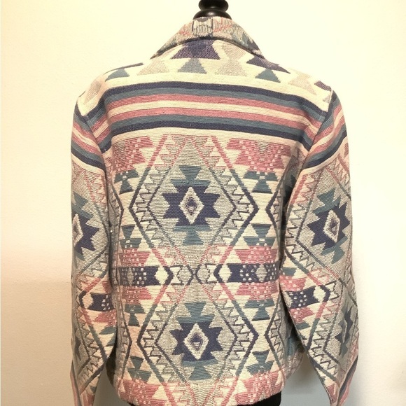 Vintage Keren Hart med western‎ pastel color Aztec tribal cropped boxey jacket - Picture 3 of 8